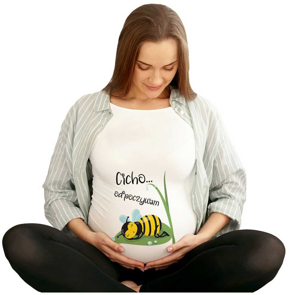 Koszulka ciążowa Cicho... odpoczywam
