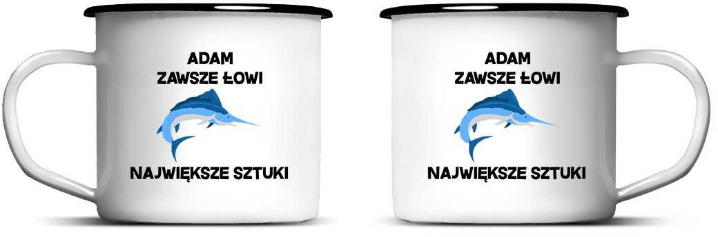 Kubek stalowy Zawsze łowi największe sztuki z imieniem