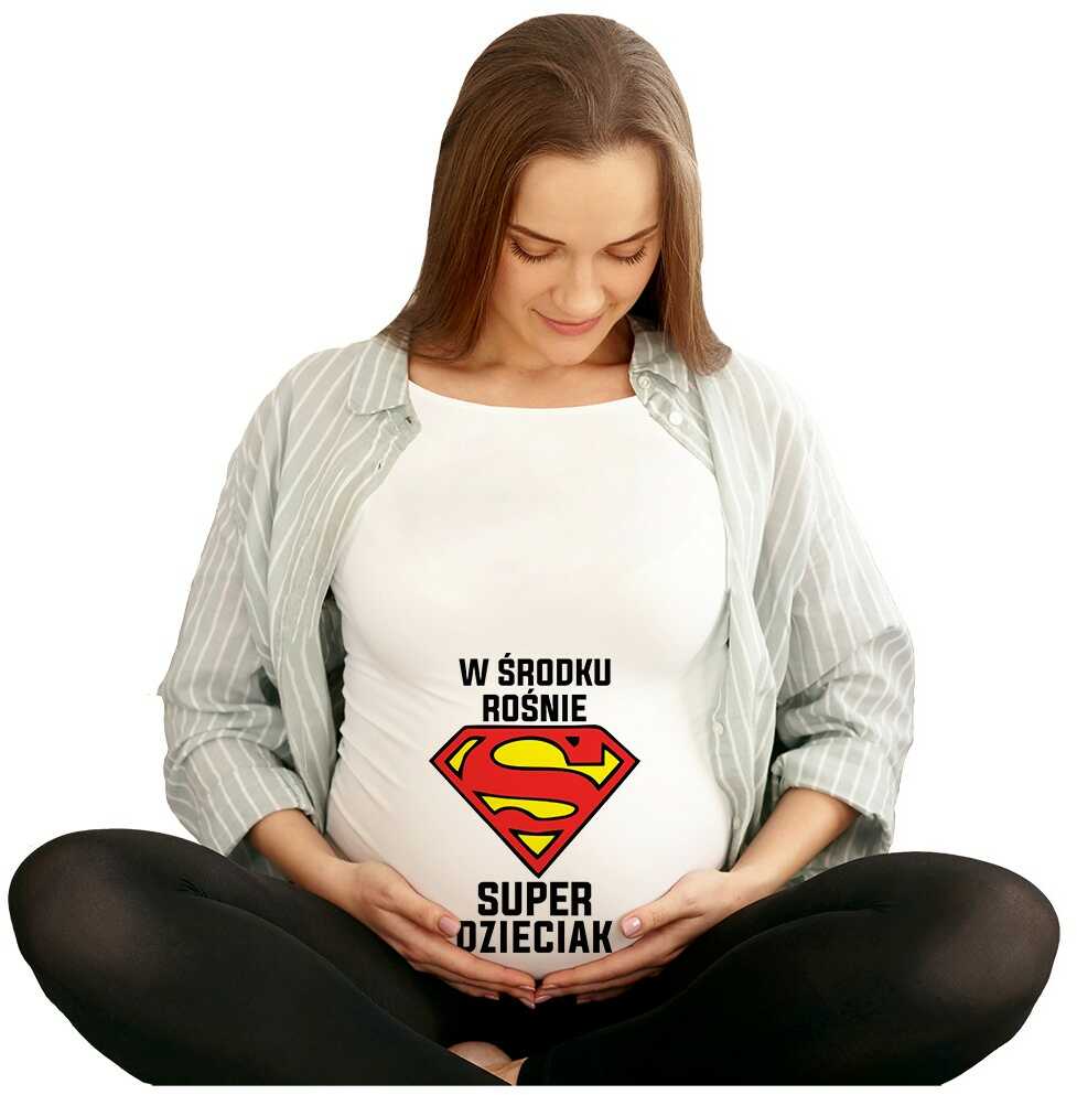 Koszulka ciążowa Przyszła Mama - W środku rośnie Super Dzieciak