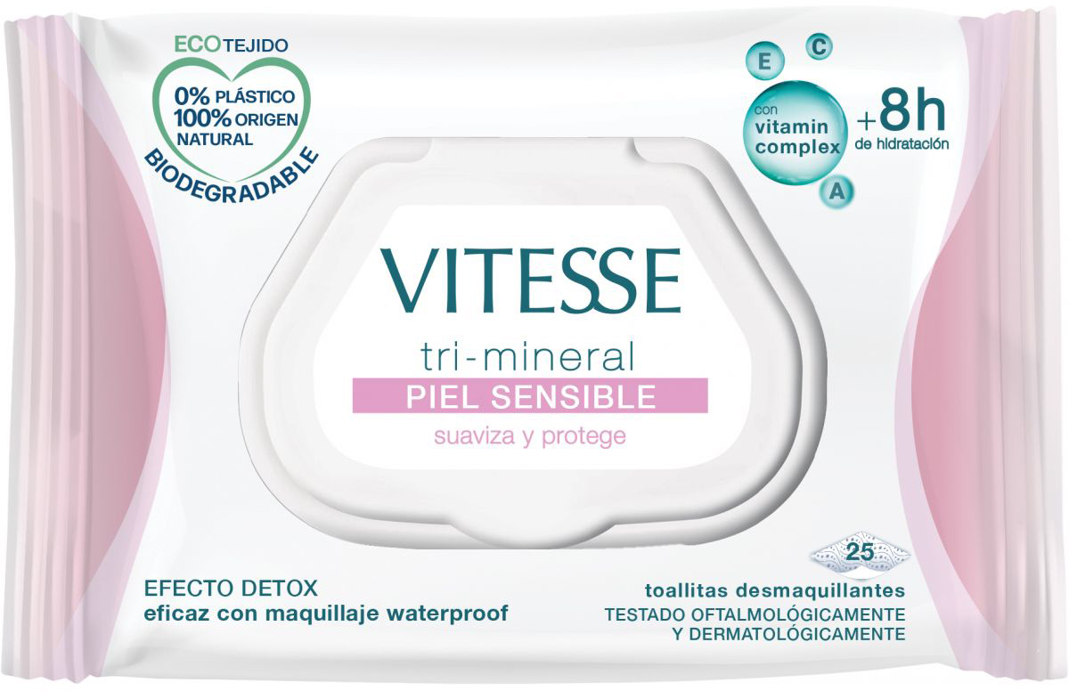 Chusteczki nawilżane do demakijażu Toallitas Des Vitesse Sensitive 25 szt