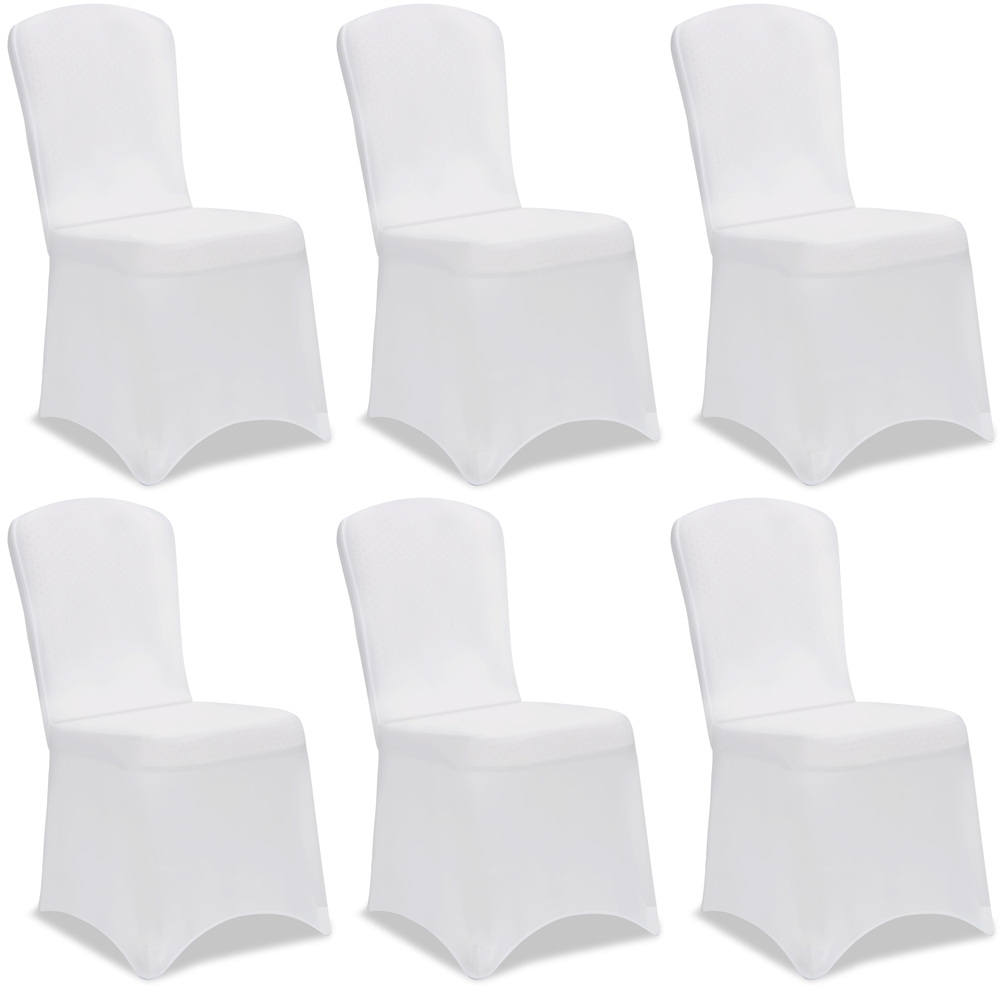 Pokrowiec na krzesło zestaw 6 sztuk biały