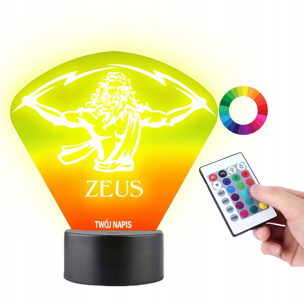 Lampka na Biurko Statuetka Led Mitologia bóg Zeus