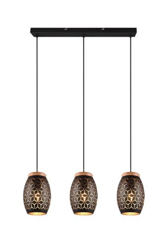Bidar lampa wisząca 3xE27 czarna R31573080