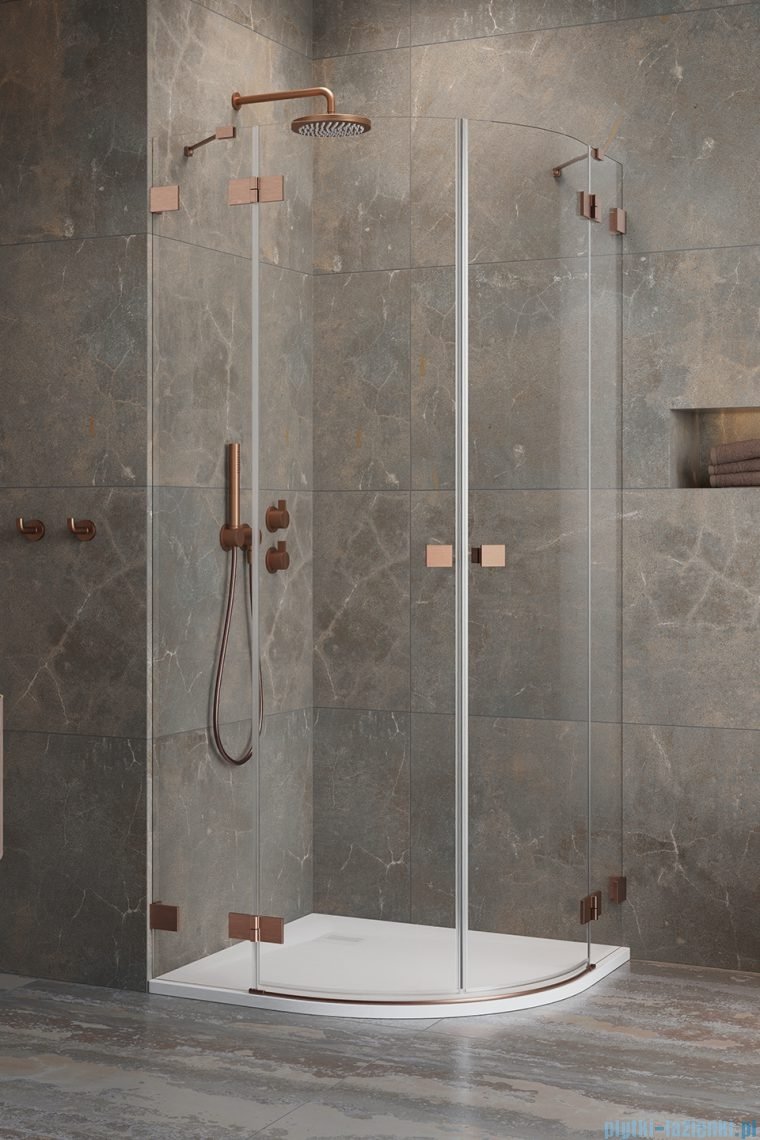 Radaway Essenza Pro Brushed Copper Pdd kabina 100x100 cm szczotkowana miedź 10095100-93-01L/10095100-93-01R