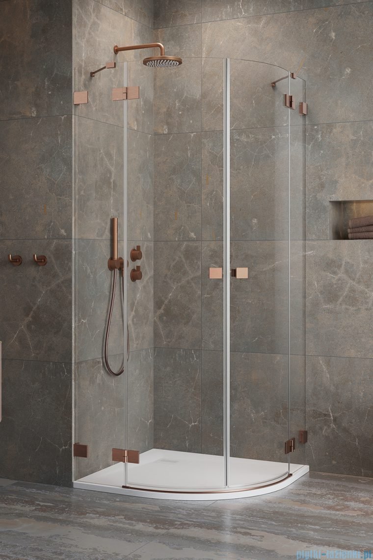 Radaway Essenza Pro Brushed Copper Pdd kabina 90x80 cm szczotkowana miedź 10095090-93-01L/10095080-93-01R