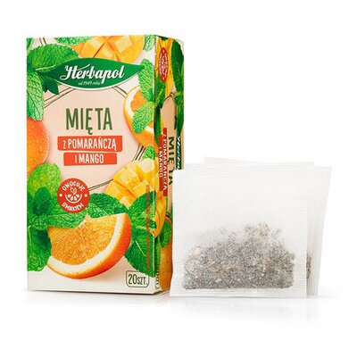 Herbapol Herbata (20t) ziołowo-owocowa Mięta z pomarańczą i mango 30g