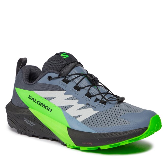 Buty Salomon Sense Ride 5 GORE-TEX L47312800 Flint Stone/Black/Green Gecko