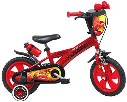 A.T.L.A.S. Rower Spiderman 12'' wyposażony w 1 hamulec, dekoracyjna płyta przednia, błotnik, skrzynia korbowa i stabilizatory chłopięce, czerwony