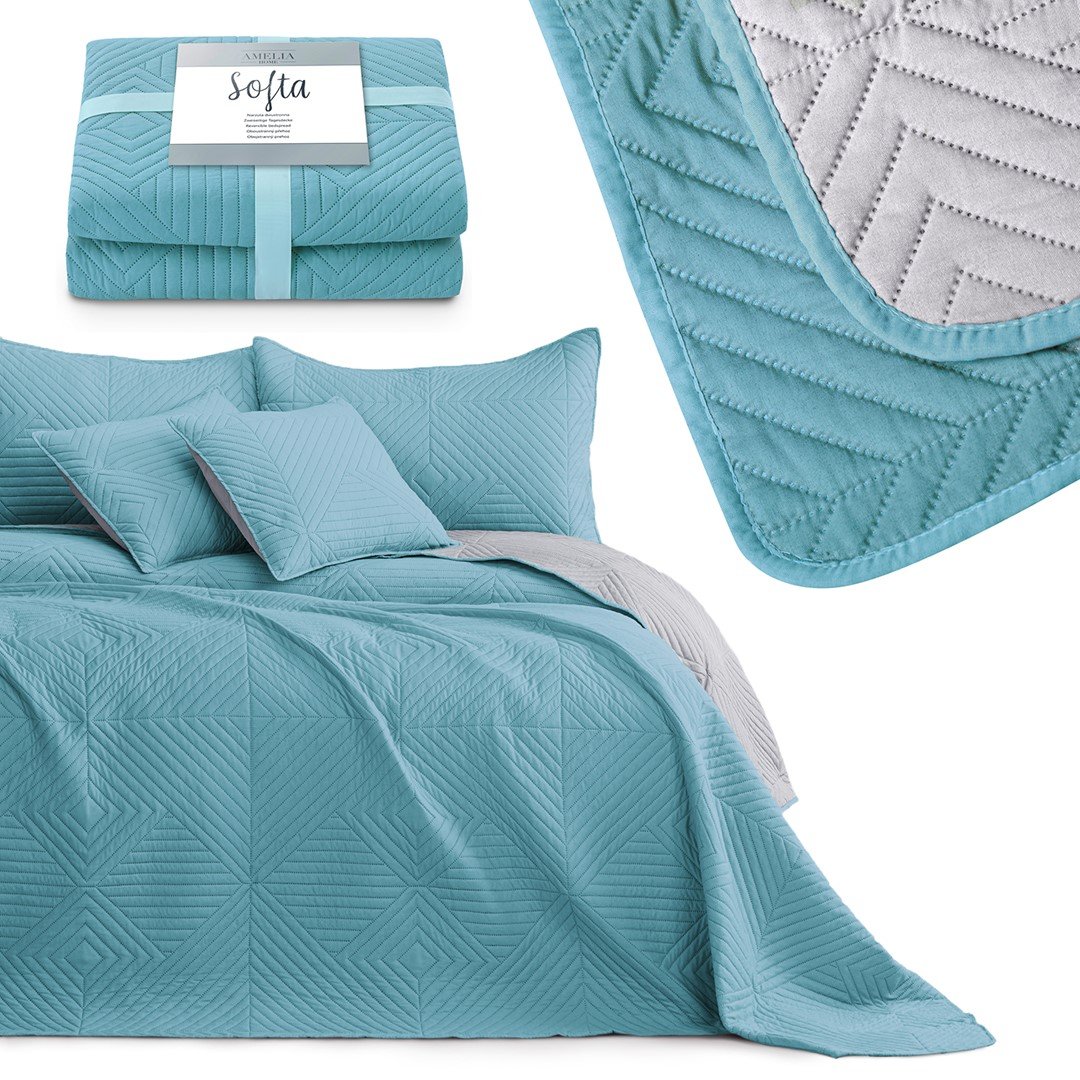 AmeliaHome Narzuta Softa 200x220 Lazur-Popiel