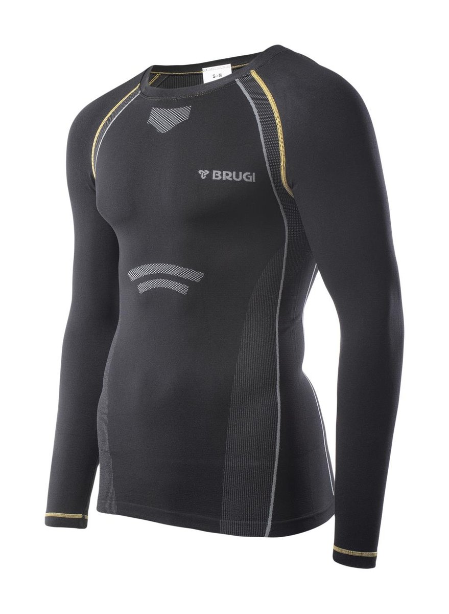 Brugi, Bluzka termoaktywna męska, 4RC3, KAQ-BLACK, XXL/XXXL
