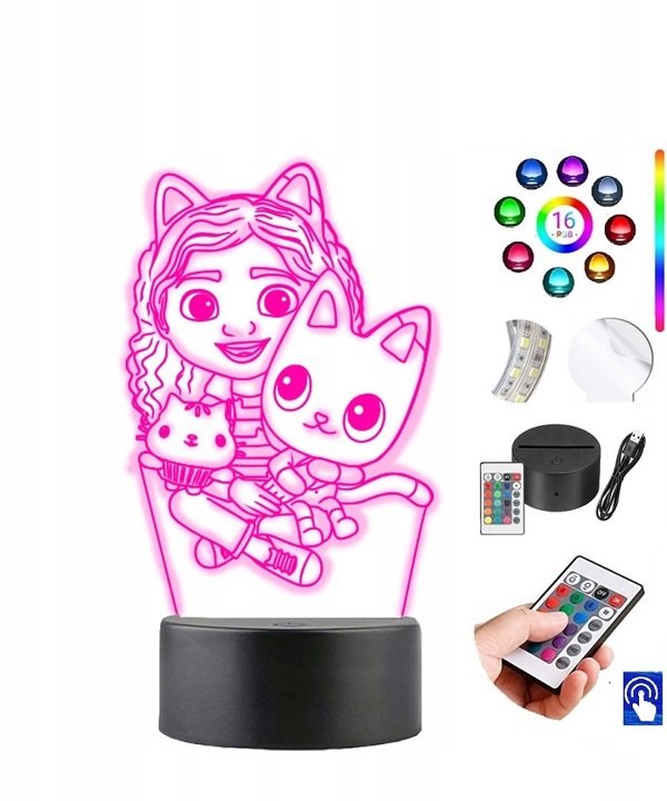 Lampka na biurko koci domek gabi 16kol led plexido