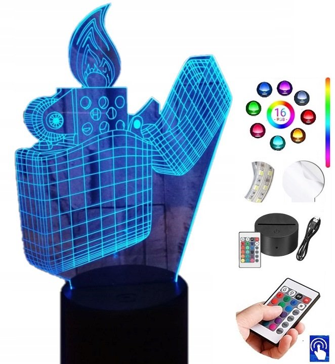 Lampka Na Biurko Zapalniczka Trafika 16 Kolorów Led Plexido