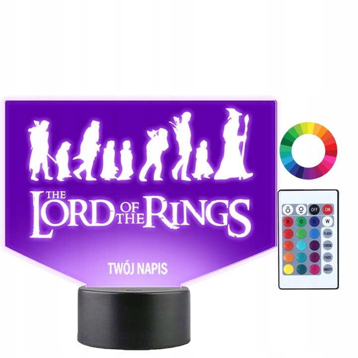 Lampka Na Biurko Władca Pierścieni Hobbit 16 Kolorów Led Plexido