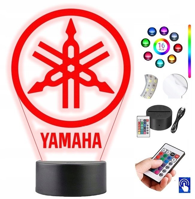 Lampka Na Biurko Yamaha Logo Motor 16 Kolorów Led Plexido