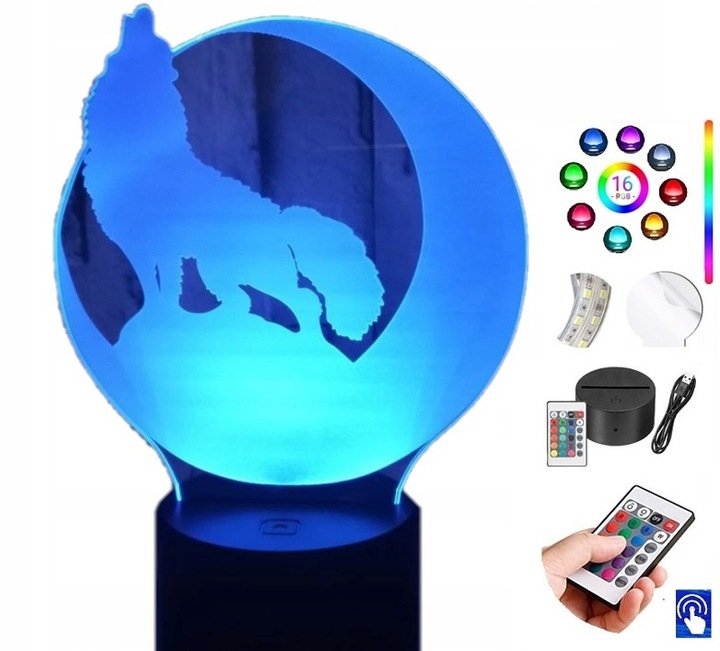 Lampka Na Biurko Pełnia Księżyca 16 Kolorów Led Plexido