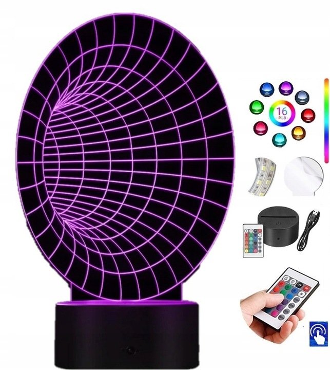 Lampka Na Biurko Most Einsteina-Rosena Tunel Czasoprzestrzenny 16 Kolorów Led Plexido