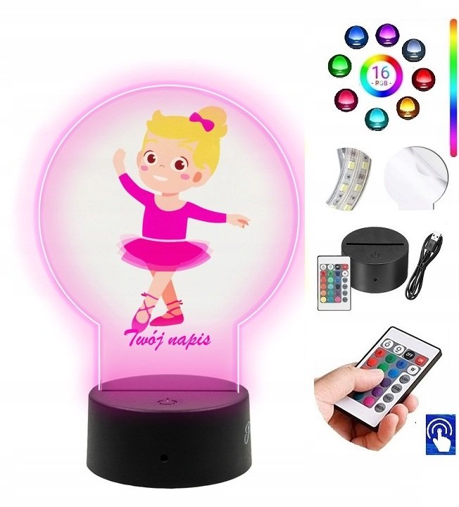 Lampka na biurko UV Baletnica Taniec LED PLEXIDO