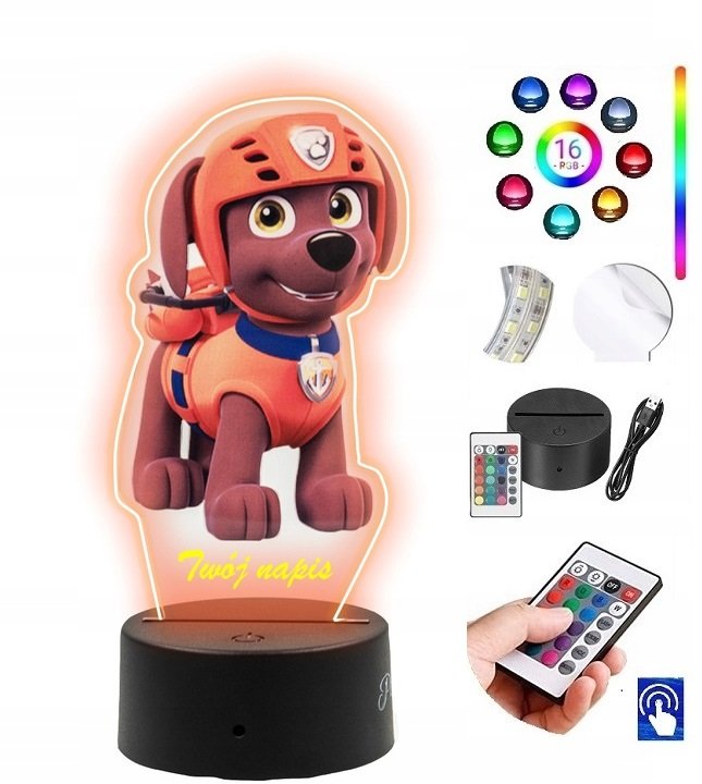 Lampka na biurko UV Psi Patrol 16kol. LED PLEXIDO