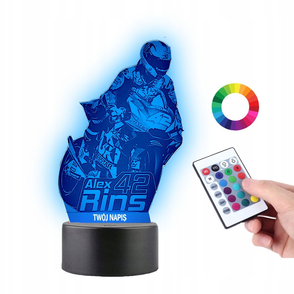 Lampka na Biurko Statuetka 3D Led Alex Rins MotoGP