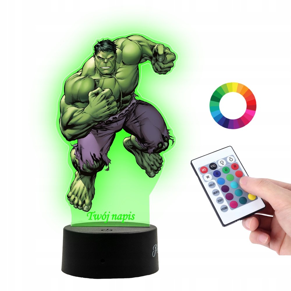 Lampka Na Biurko UV Statuetka Marvel Hulk Prezent
