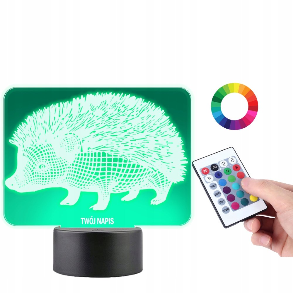 Lampka na Biurko Statuetka 3D Jeż Jeżyk Zwierzątko