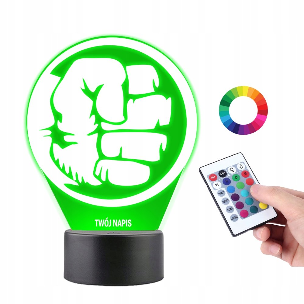 Lampka na Biurko Statuetka Led Hulk Pięść Marvel