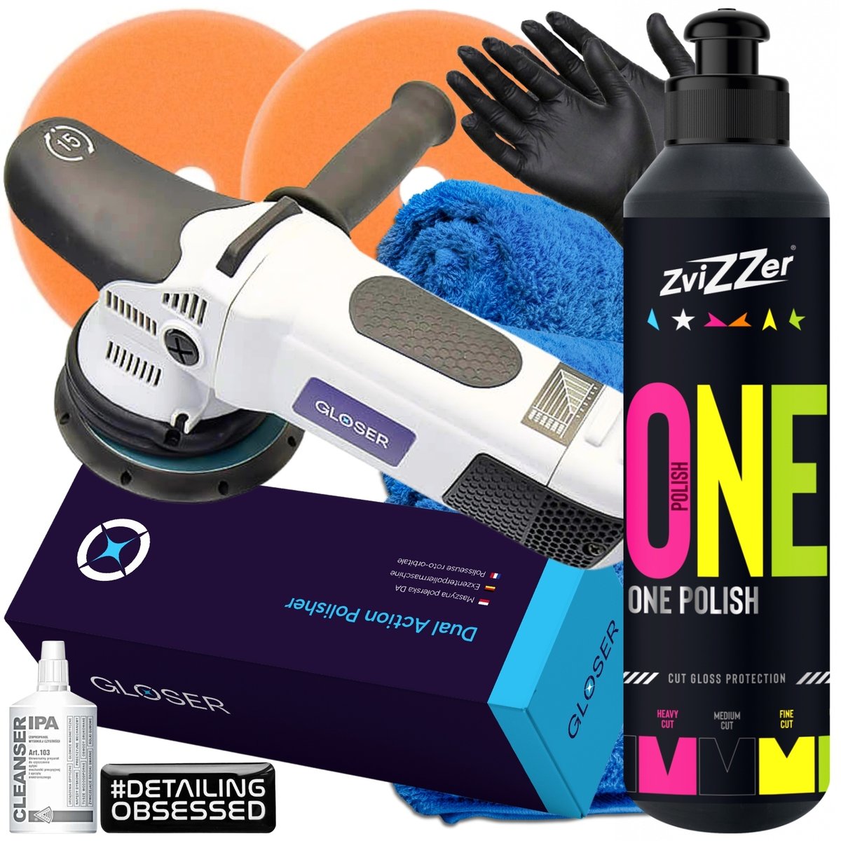 MASZYNA POLERSKA GLOSER DA 15mm + PASTA I PADY