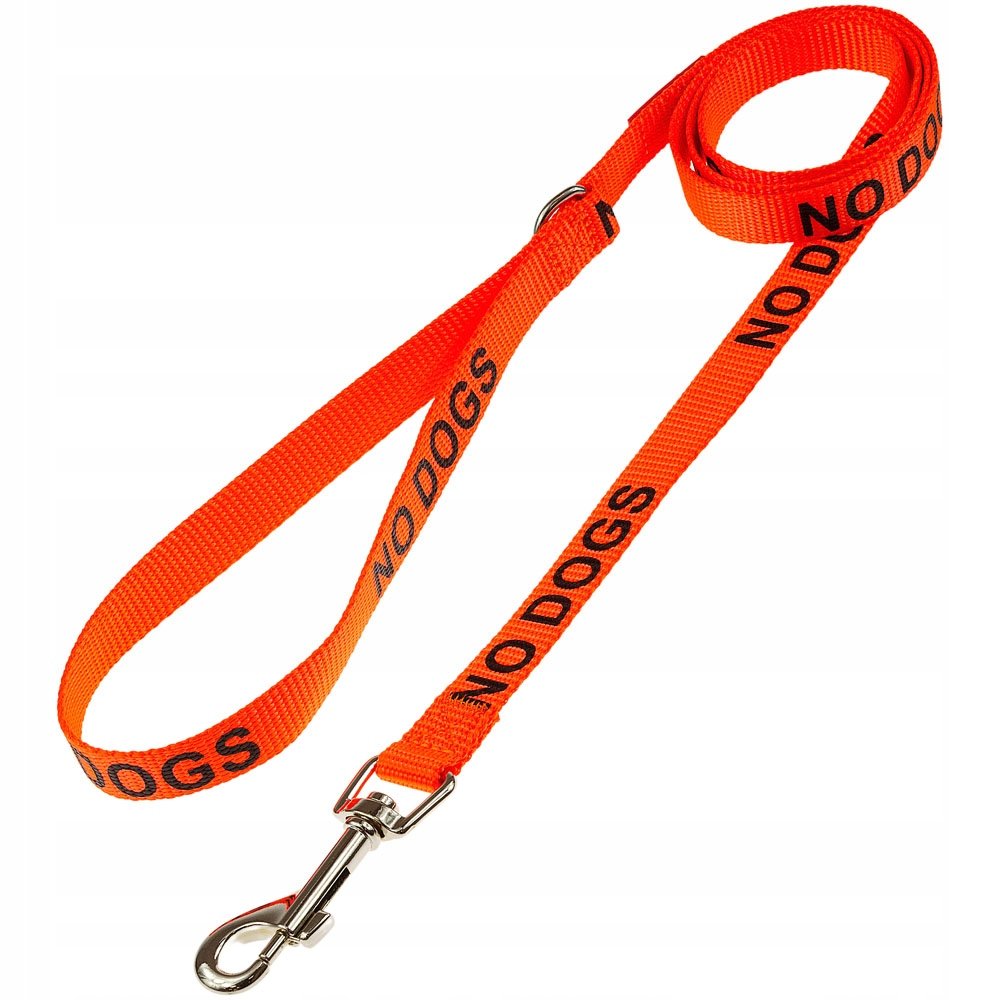 Smycz dla psa z napisem NO DOGS problem z psami S