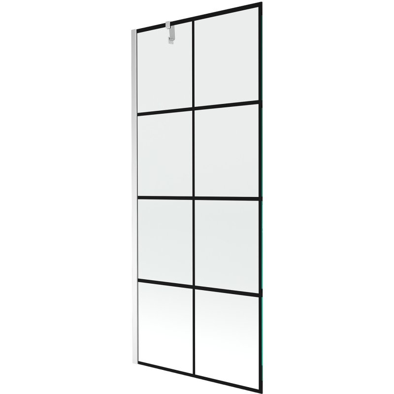 Mexen Next parawan nawannowy 1-skrzydłowy 80 x 150 cm, czarny wzór, chrom