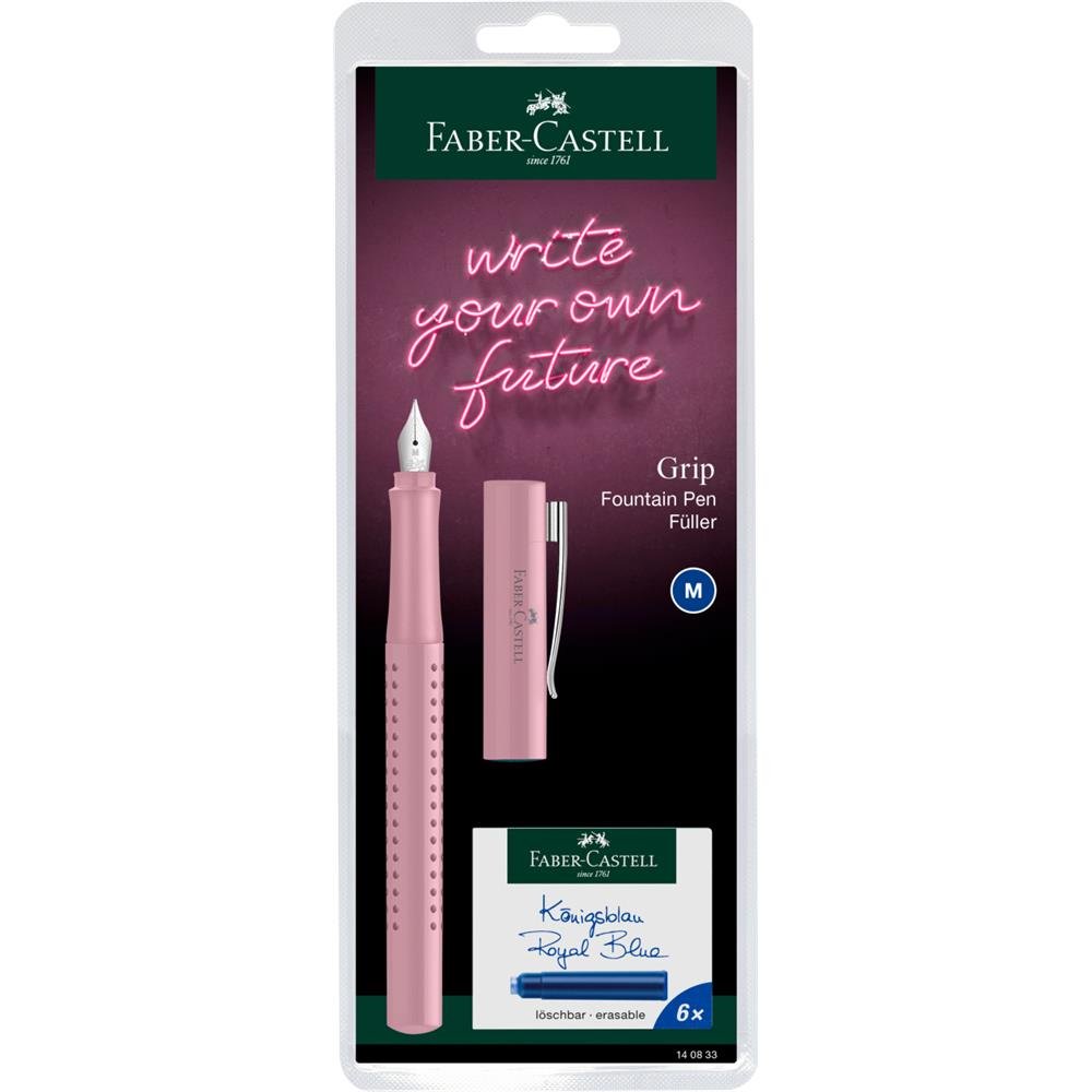 FABER-CASTELL, Pióro Wieczne Grip 2010 Harmony Rose M + Naboje Blister FABER-CASTELL,