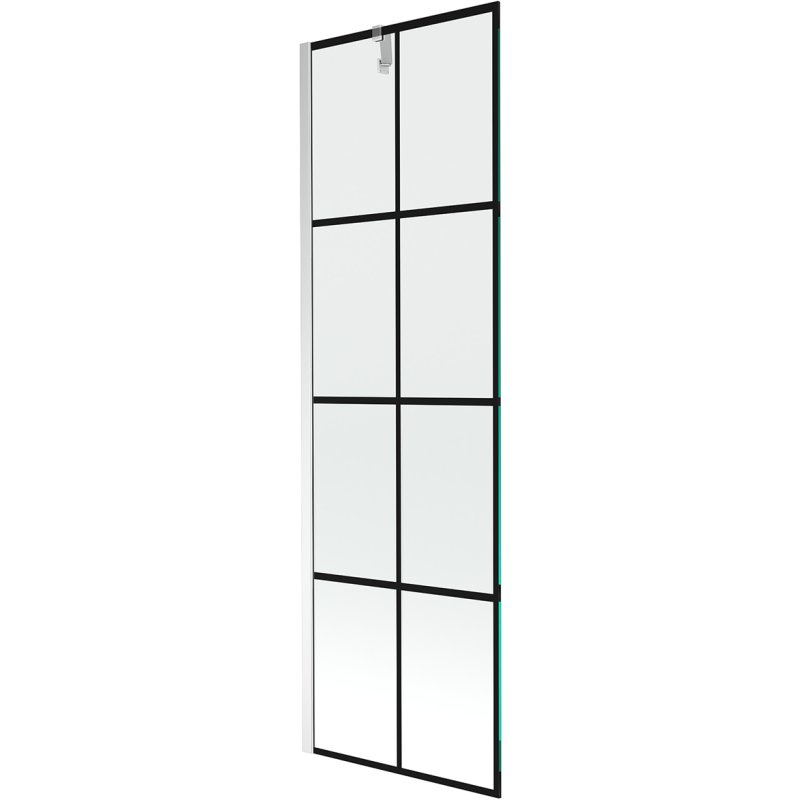 Mexen Next parawan nawannowy 1-skrzydłowy 60 x 150 cm, czarny wzór, chrom