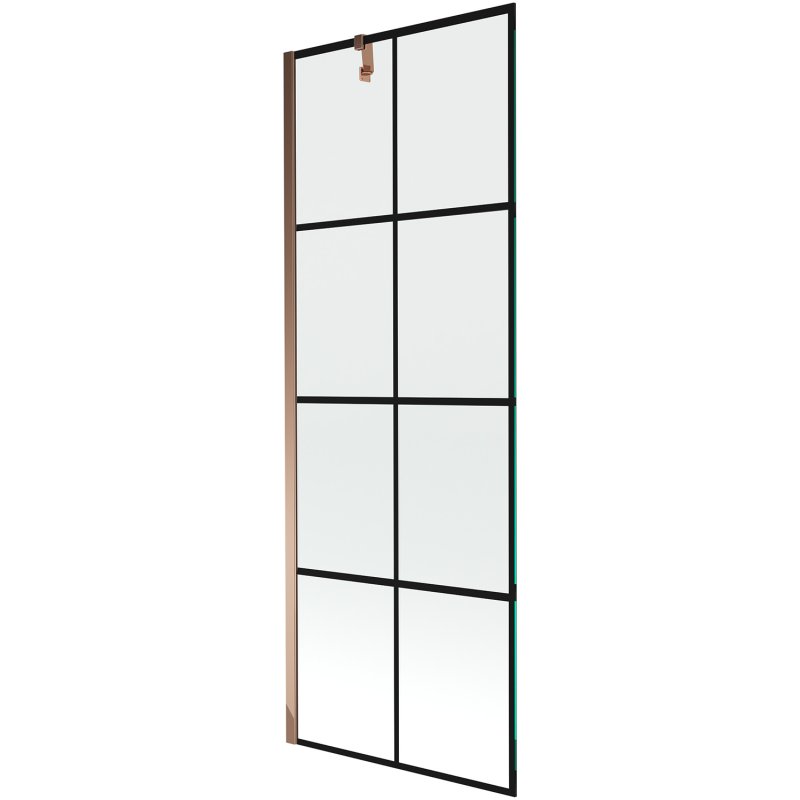 Mexen Next parawan nawannowy 1-skrzydłowy 70 x 150 cm, czarny wzór, różowe złoto