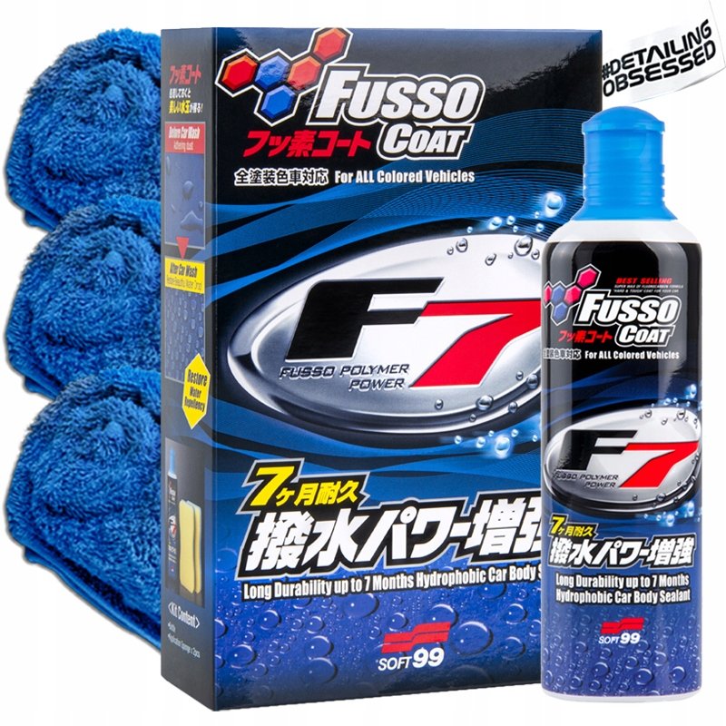 SOFT99 FUSSO COAT F7 ALL COLOURS 300ml płynny wosk