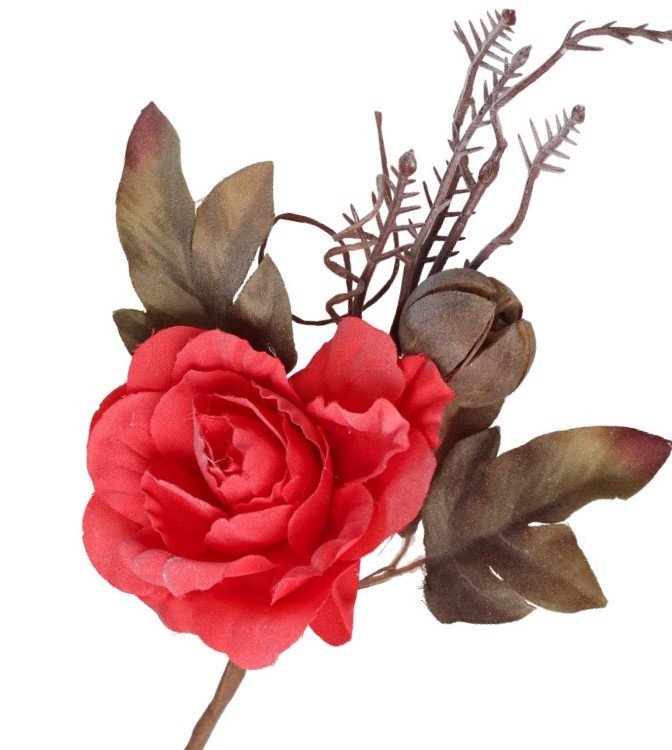 Róża Na Piku Gałązka Dekoracyjna Sztuczne Kwiaty