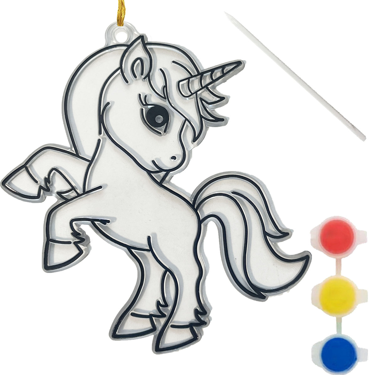 Witraż Zawieszka Do Samodzielnego Malowania Zawieszki Diy, Wzór Jednorożec