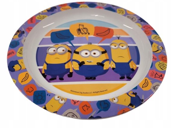 Talerz dziecięcy 22 cm MINIONKI do mikrofali