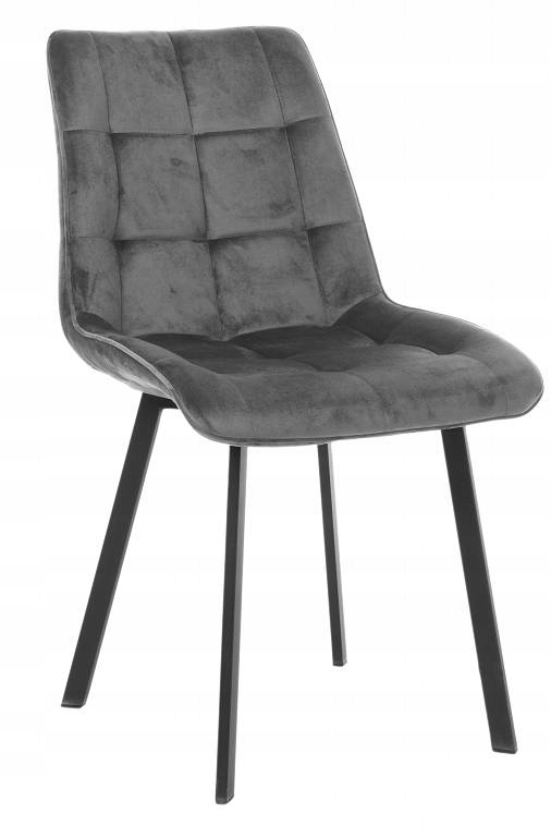ExitoDesign Krzesło tapicerowane Tuluza velvet szare