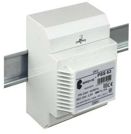 Breve Transformator 1-fazowy modułowy PSS 63VA 230/230V 16052-9980 16052-9980
