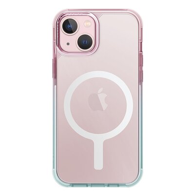 Uniq Etui Combat Duo do Apple iPhone 15 6.1 Magclick Charging Niebiesko-różowy