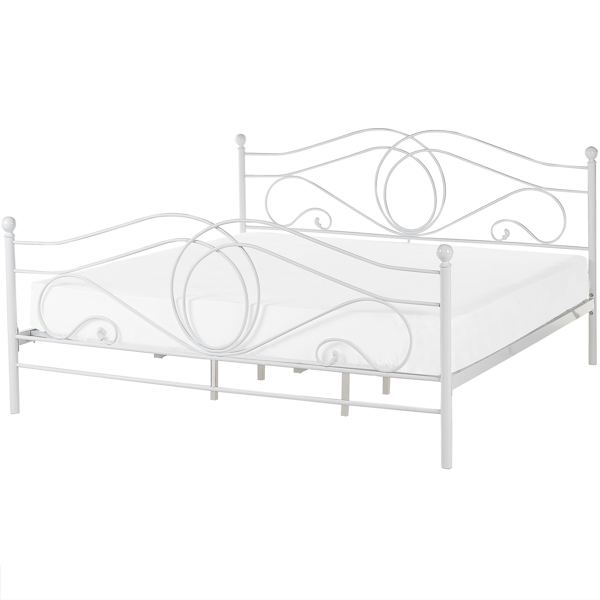 Shumee Łóżko metalowe 180 x 200 cm białe LYRA 56404