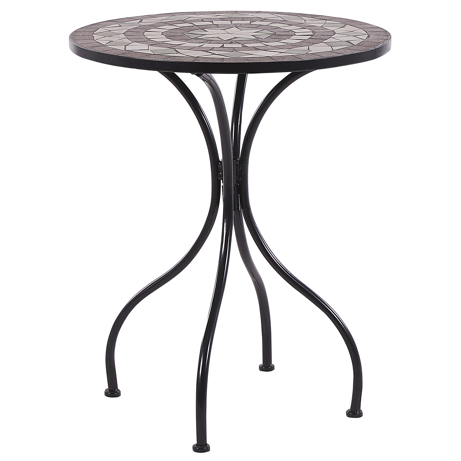 Stolik Ogrodowy Metalowy Ø 60 Cm Czarny Cariati
