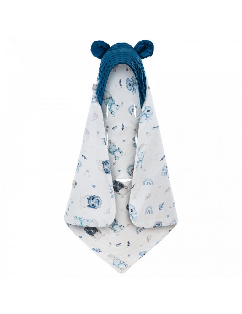 Bonjour Cherie Kocyk bambusowy do fotelika samochodowego 90/90 Dino minky Poseidon