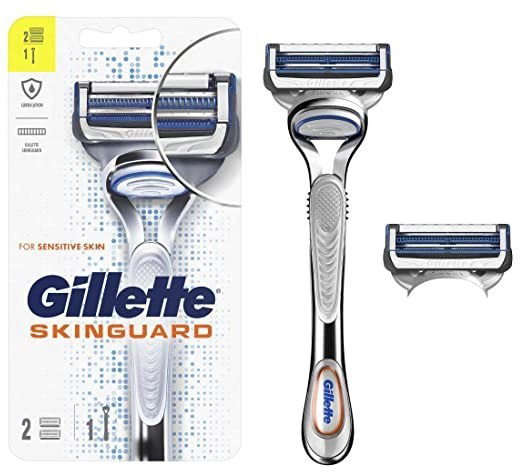 Zestaw golarka ręczna z wymiennym wkładem Gillette Skinguard Sensitive Razor 2 unit (7702018553815)
