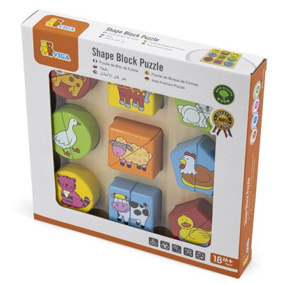 VIGA Toys Puzzle Edukacyjne Drewniane Zwierzęta 59585