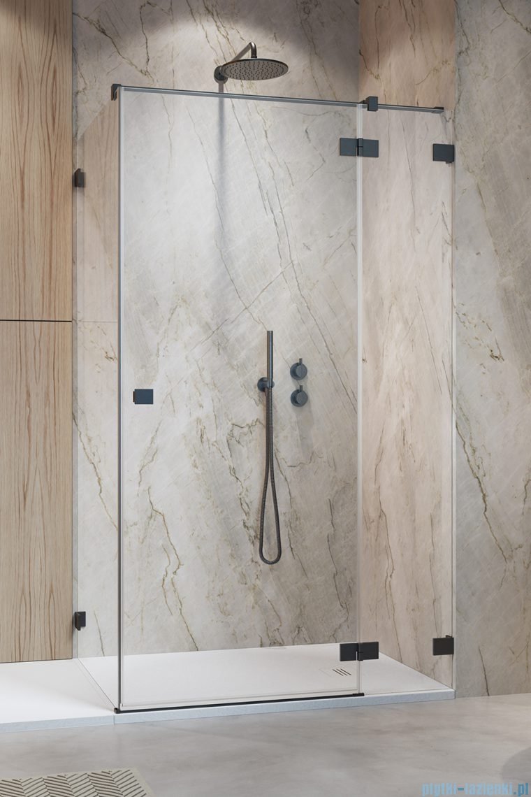 Radaway Essenza Pro  Brushed GunMetal Kdj kabina 80x75 cm prawa szczotkowany grafit 10097080-92-01R/10098075-01-01