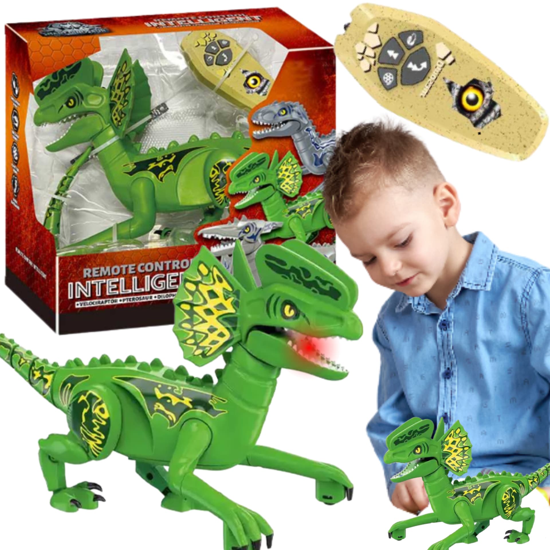 Dinozaur Robot Zdalnie Sterowany Światło Dźwięk
