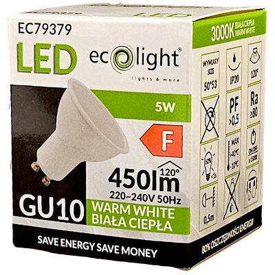 Ecolight Eco Light LED GU10 5W 230V Barwa ciepła 3000K EC79379 EC79379