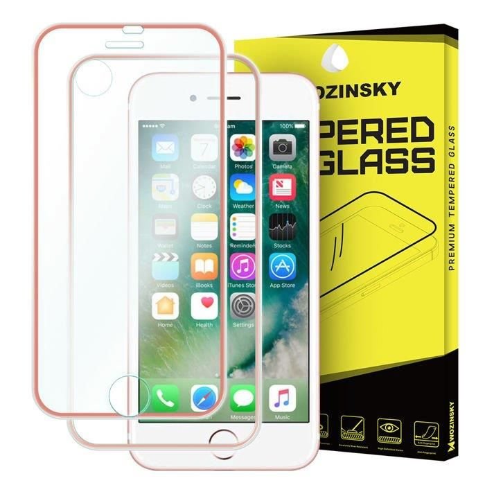 Wozinsky szkło hartowane na cały ekran + osłona na tył z aluminiową ramką iPhone 8 / 7 różowy 7426825337252
