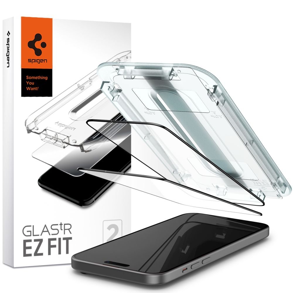 Spigen Glas.tr 'ez fit' 2-pack do iPhone 15 Plus black - darmowy odbiór w 22 miastach i bezpłatny zwrot Paczkomatem aż do 15 dni