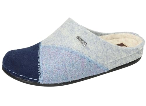 Manitu Damskie 320161-05 kapcie domowe, niebieskie, rozmiar 38, niebieski, 38 EU